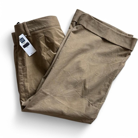 Gap Modern Fit Corduroy Cropped & Cuffed Pants - NWT, Size 10, Khaki - Picture 2 of 8
